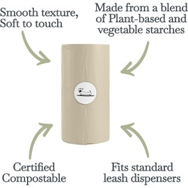 NINA WOOF Dog Poop Bags Rolls - 90 Compostable & Biodegradable for Puppy Walks, Travel, Thick Refill Housebreaking dog poo bags Premium Cornstarch Pet Poo Bags Dogs