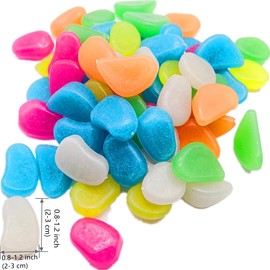 LIFEBESTONE 1Lb Rainbow Multiple Color Glow in The Dark Rocks, Big Colorful Pebbles, Aquarium Gravel, Fish Tank Gravel, Live Plants for Fish Tank, Betta Fish Tank Accessories, 150pcs