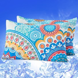 YIYEA Cooling Pillow Cases Standard Size Set of 2 for Hot Sleepers & Night Sweats, Double Sided Arc-Chill Q-max>0.5 Cool Pillowcases, Silky Soft, Thin, Breathable and Quickly Cool Down