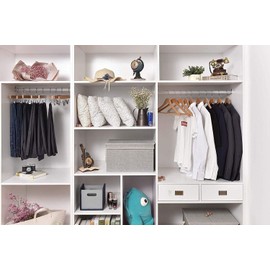 Quality Wooden Hangers - Slightly Curved Hanger 30-Pack Sets - Solid Wood Coat Hangers with Stylish Chrome Hooks - Heavy-Duty Clothes, Jacket, Shirt, Pants, Suit Hangers (Natural, 30), 17.5 inch