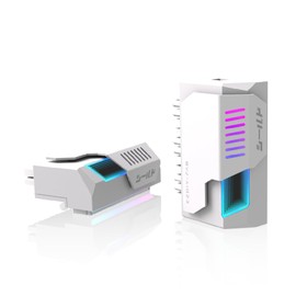 EZDIY-FAB Shield 24-pin 90 Degree Angle Adapter with Infinity Mirror ARGB Light,ATX 24 Pin Power Connector, 5V 3pin ARGB Sync-90 Degree-White-1 Pack