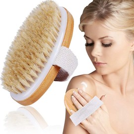 Trockenbürste Badebürste, Körperbürste, Peeling bürste, natürliche Borsten, Perfekt zum entfernen von abgestorbener Haut, Peeling Körperbürste Peelingbürste, verbessert Lymphfunktionen