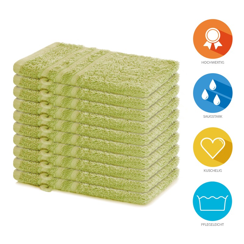 Lavea Set of 10 Elena Terry Series Washcloths, 15 x