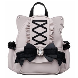 ZYOOFOV Women's Mine-Based Backpack, Bowknot with Cat Ears, Mini Ruffle Backpack, Girl, Cute, Gal Style, Gothic Lolita, Girl, Princesses, Mass Production, Light Blue System, Angel Neighborhood,