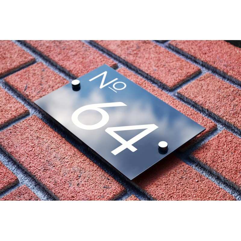 Badgemaster Modern Anthracite Grey House Number Sign Plaque Stainless Steel