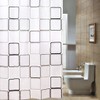Mosie Shower Curtain Liner Waterproof Black and White Square Style