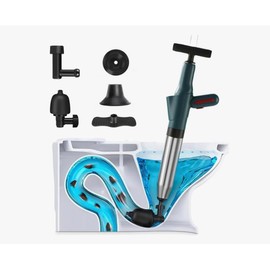 Bomba Destapacaños de Alta Presión – Desatascador Manual para Inodoros, Tuberías y Drenajes Ideal para Baño, Cocina y Lavabos