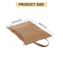 uxcell 2 Pcs Zipper File Bags, 9.6" x 13.4" Waterproof Oxford Fabric A4 Zipper Document Bag Storage Organizer Pouch with Handle for Organizing, Brown