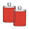 Zhirexin Orange-red Color 4PC Airtight Transparent Plastic Storage Jar, Food