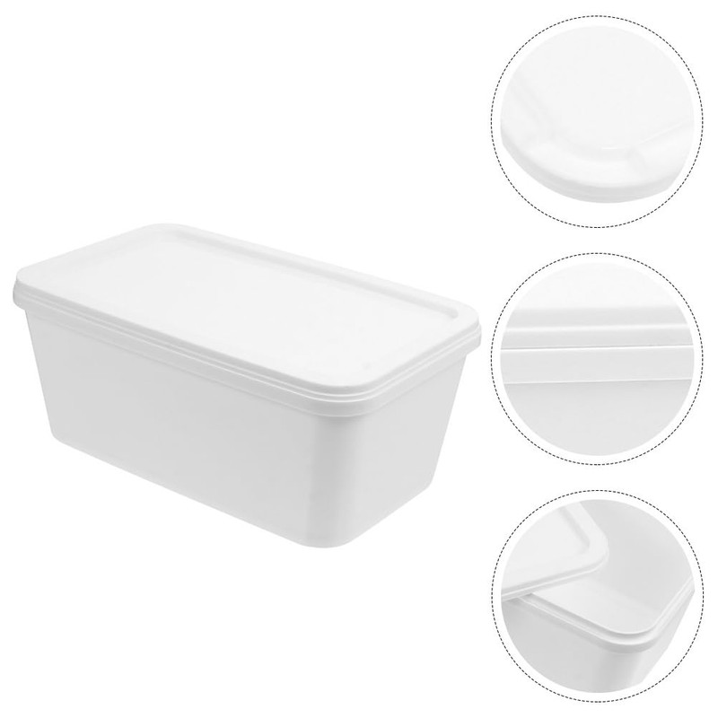 Kichvoe Ice Cream Container with Lid Rectangle Dessert Storage Tubs