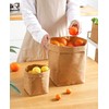 LEKOCH 2 Pieces Natural Brown Washable Reusable Roll-Up Basket Leather