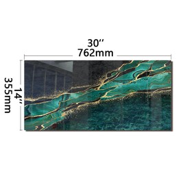 DAIFURONGE Tempered Glass Backsplash for Kitchen,Stove Splashback Protector- Gold Fluid Marble Design |Heat-Resistant Splash Board, Kitchen Wall Decoration (30"x14"(76.2x35.56cm))