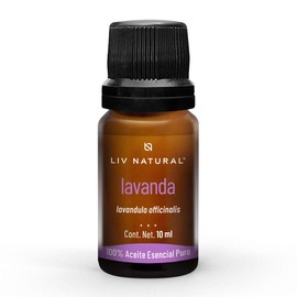 LIV NATURAL Aceite Esencial de Lavanda 10ml 100% puro, aromaterapia, grado terapéutico.