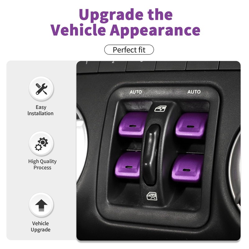 SQQP for JK Aluminium Center Console Window Switch Button Cover