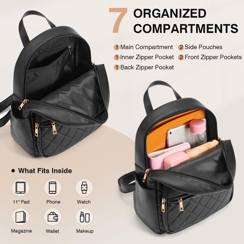 Marvolia Mini Backpack for Women - Vegan Leather Small Fashion
