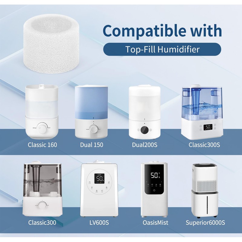 30-Pack Top Fill Humidifier Replacement Filter Compatible with LEVOIT Humidifiers