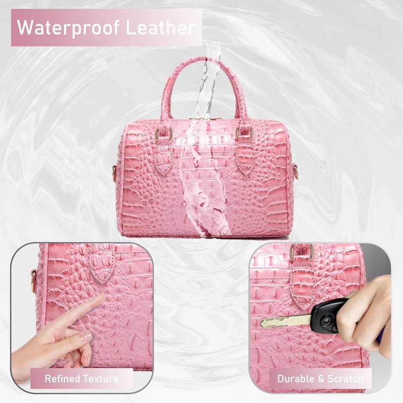 Makcr Joacbv Top-Handle Crocodile Purses For Women Crossbody Leather Bags