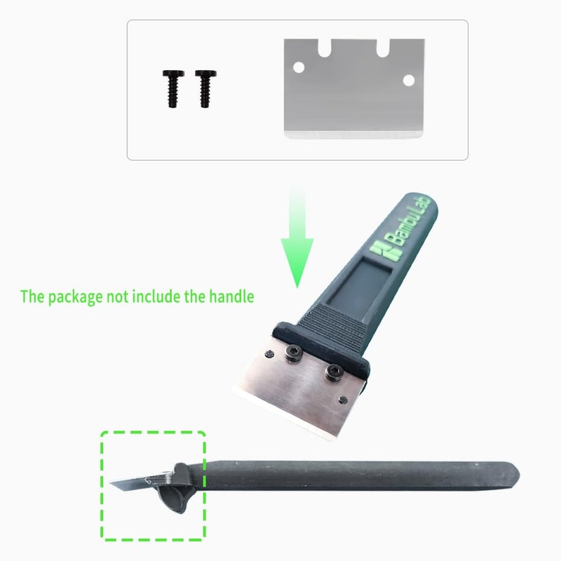 TEWIRROW Bambu Scraper Tip Steel Marerial with Screws, Replacement Knife