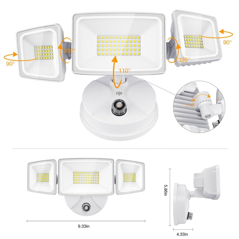 Onforu 70W LED Dusk to Dawn Flood Lights, 7000LM White