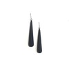 Black Matte Long Teardrop Lucite Statement Earrings