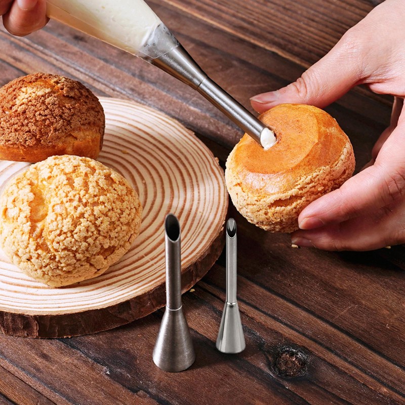 Cream Icing Piping Nozzle Tip, 3 Pcs Long Puff Nozzle