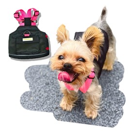 YorkieGogo Little Explorer Pet Vest - High-Vis Harness with Detachable Backpack for Small/Teacup Dog, Cat, Small Animal & Monster | Durable & Warm for Winter/Fall/Spring (Black, XS (3-5 lbs))