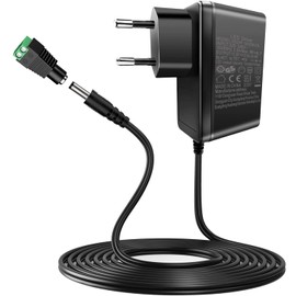 12V 2A Power Supply, AGOTD 24W Transformer AC 220-240V to DC 12V Transformer, EU Plug for LED Strips, CCTV Camera, Radio, Housing, Fan, Router