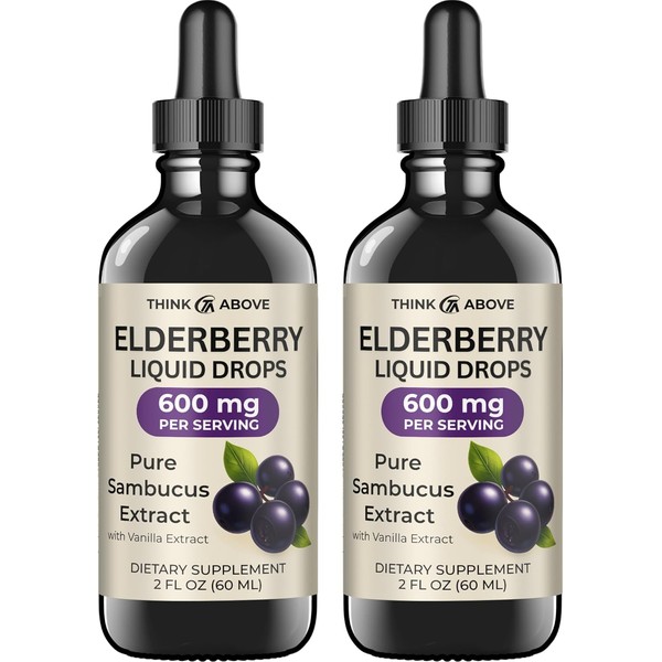 Think Above Elderberry Liquid Drops, 600mg, 2 Fl Oz, Pure