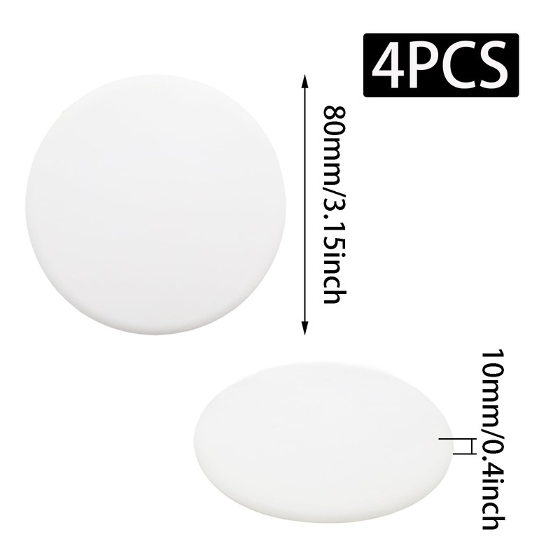 Yinluluna 4 pcs White Silicone Door Handle buffers, 3.15" Door