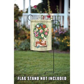 Toland Home Garden 1112504 Flower Wreath Welcome 12.5 x 18 Inch Decorative Garden Flag