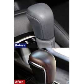 ERIDANUS Auto Accessories Fit for Toyota Camry 2023 2022 2021 2020 2019 2018 interior Gear Lever Shift Knob Frame Trim (Peach Wood Style) ABS 1 PCS