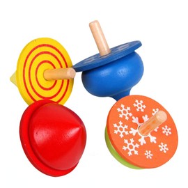 YeahiBaby Wooden Spinner Traditional Wooden Toy Children Set of 4 (Colourful)