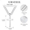 Ursteel Cross Necklace for Men - Mens Cross Necklace, Sterling