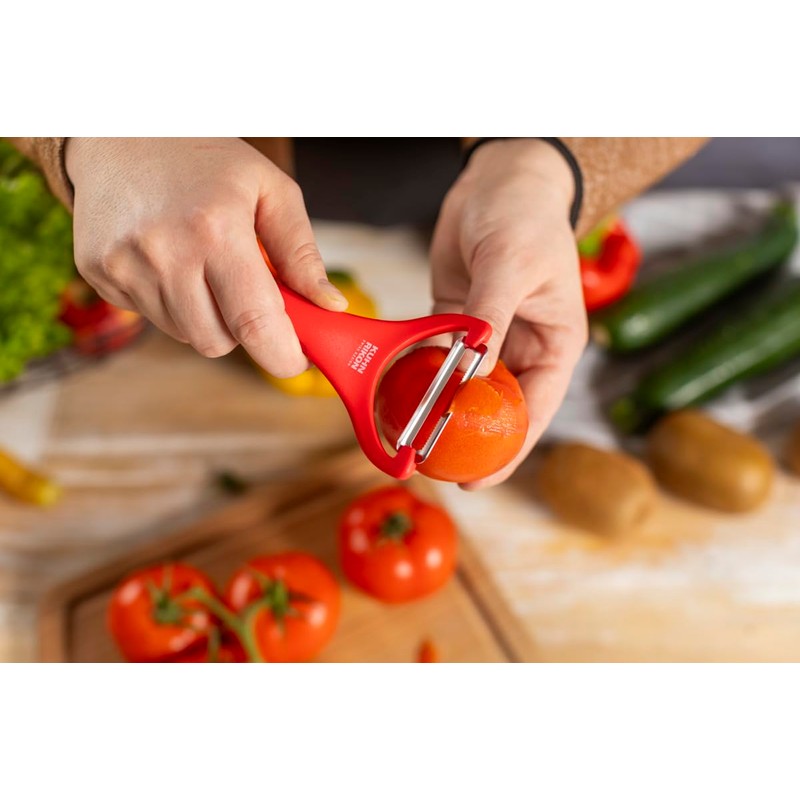 KUHN RIKON Piranha Peeler with Serrated Edge Red