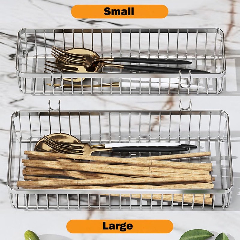 MINGFANITY Sturdy 304 Stainless Steel Utensil Drying Rack Basket, Utensil