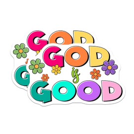 (2 Pack) God is Good Magnets - Floral Magnets - Christian Decor Magnet Set- 5" On Longest Side - Sticks to Smooth Flat Surfaces - Made in USA - MAG11977
