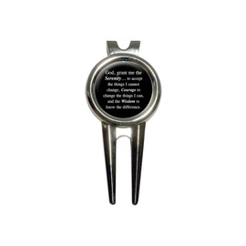 GRAPHICS & MORE Serenity Prayer on Black Golf Golfing Divot Repair Tool and Ball Marker