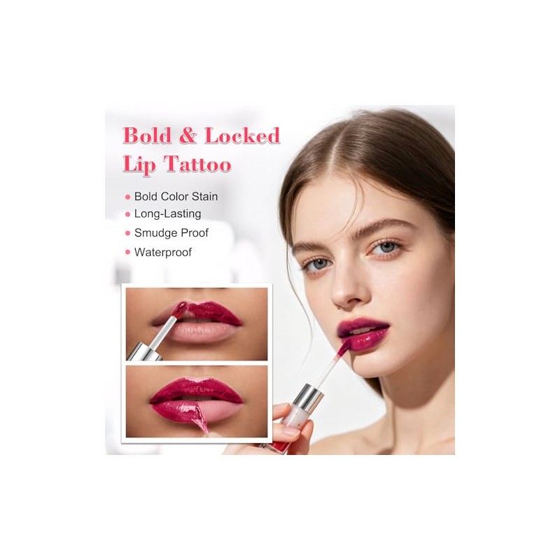 Tinte de labios, despegable de doble extremo, tinte labial impermeable