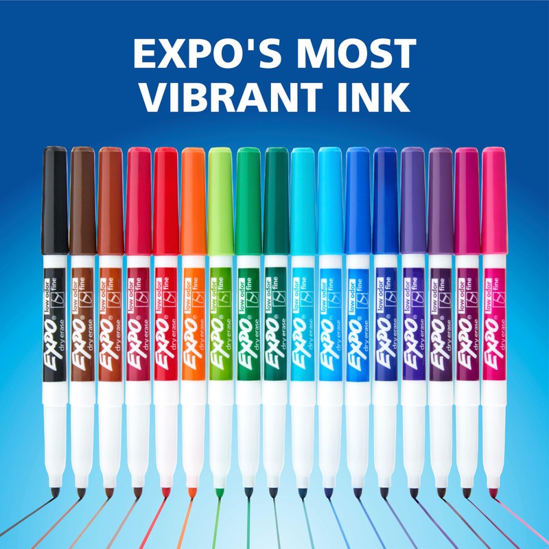 EXPO Low Odor Dry Erase Markers Fine Tip Black 4