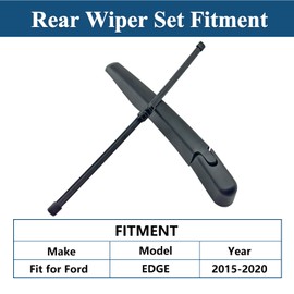 Rear Windshield Wipers Blade Arm Set for Ford EDGE 2015-2020 Back Glass Wiper Arm Blade Replacements All Seasons Fit, Replacement OE: FT4Z-17526-A, DS7Z-17C526-A