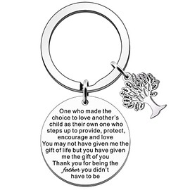 SDOFY Step Dad Gifts Step Dad Keyring Stepdad Father’s Day Gifts Birthday Christmas for Stepdad Stepfather from Daughter Son