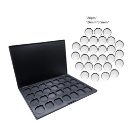 Allwon Empty Magnetic Eyeshadow Makeup Palette with 28Pcs 26mm Round Metal Pans