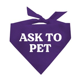 Ask to Pet Dog Bandana (Purple, OS 408)
