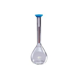 Corning Pyrex 5600-250 Borosilicate Glass 250mL +/- 0.1mL Flat Bottom Class A Lifetime Red Volumetric Flask, with Polyethylene Snap-Cap (Pack of 6)