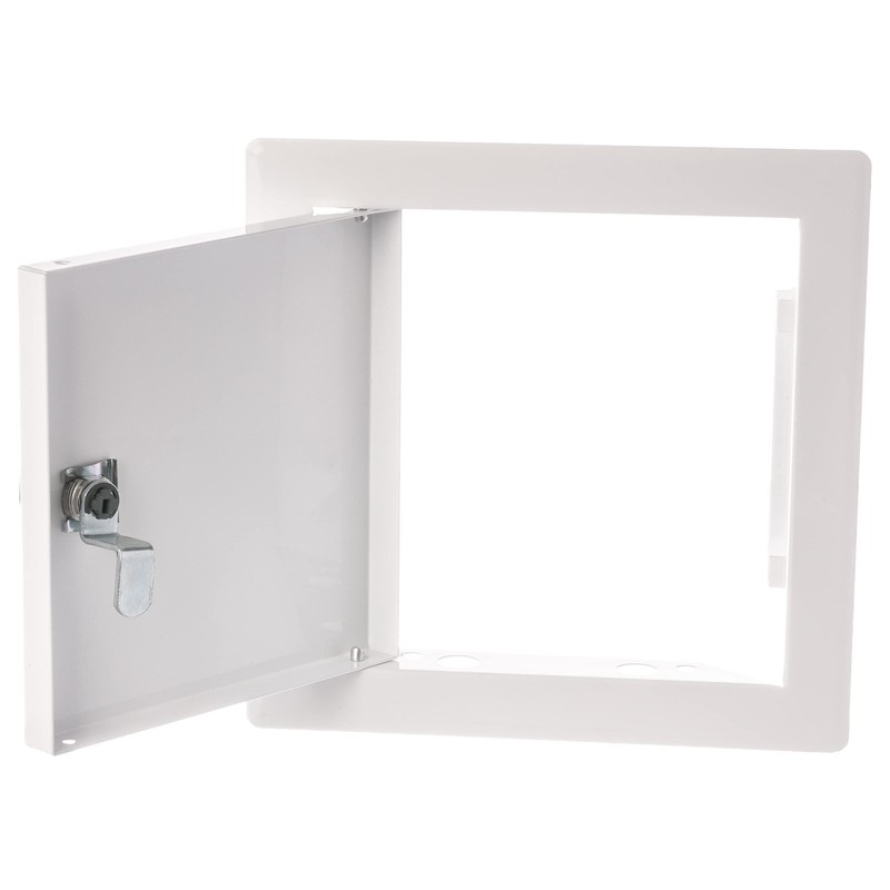 150x150mm / 6x6 inch White Metal Access Panel with Key