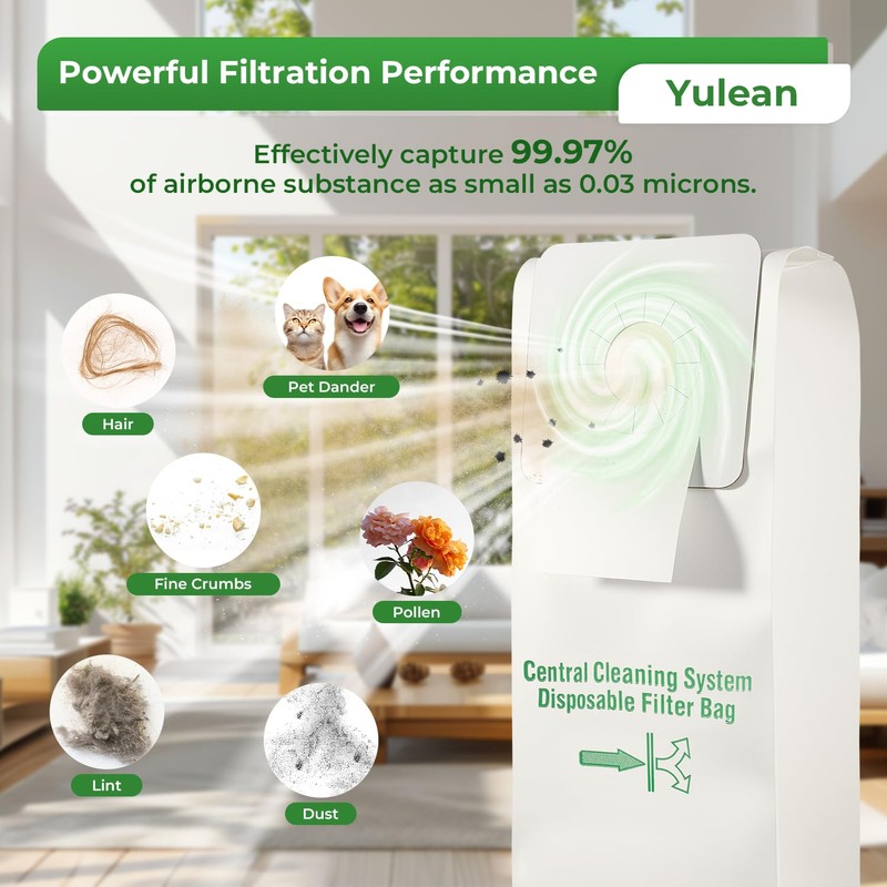 8 Pack 391 Central Vacuum Bags Compatible with Nutone Cental