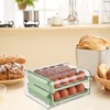 AIMALL Double-Layer Egg Storage Box 9.25x8.46x5.31in Stackable Refrigerator Drawer Organizer