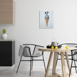 Stupell Industries Dalmation Dog Ice Cream Scoop Waffle Cone,Design by Coco de Paris