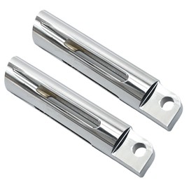 CADUFUELLY Motorcycle Rear Foot Pegs CNC Cut Threaded Foot Peg Mount Replacement for Harley Sportster Touring Road King Electra Glide Fat bob Dyna's Footstool Pedals (Silver)