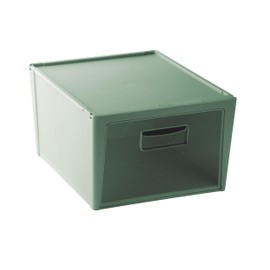 Snips, Yoga Storage Box, 15 L, Organiser Box, Space-Saving Plastic Box, Green, 37 x 27.7 x 33 cm, Front Opening, Made in Italy